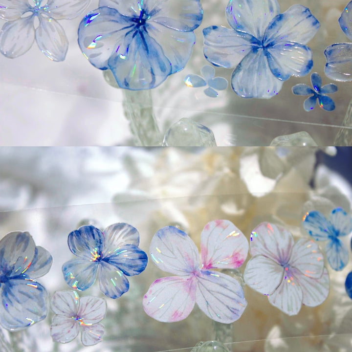 Blue Mist Isle Scrapbook Floral PET Collage Roll
