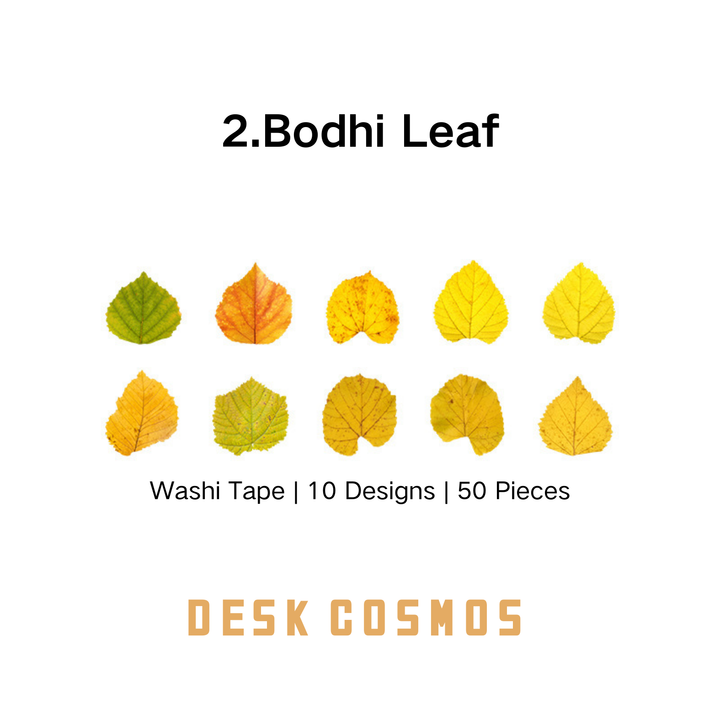 The sticker designs based on the Bodhi Leaf come in 10 different styles.