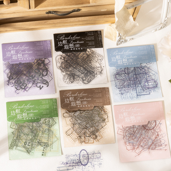 Border Reverie Stickers PET Vintage Ephemera for Art Projects