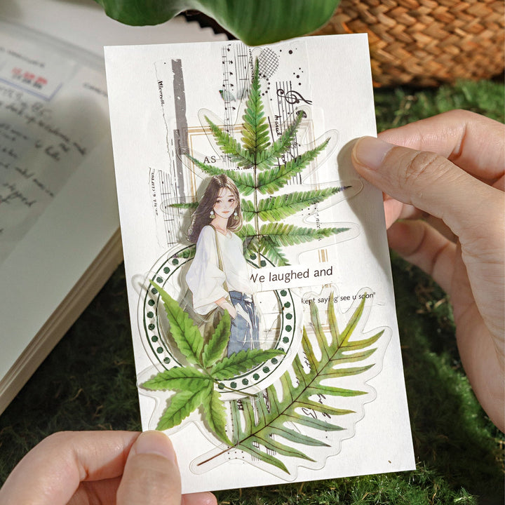 Botanical PET Stickers Plant Light Book artistic leaves vintage tone