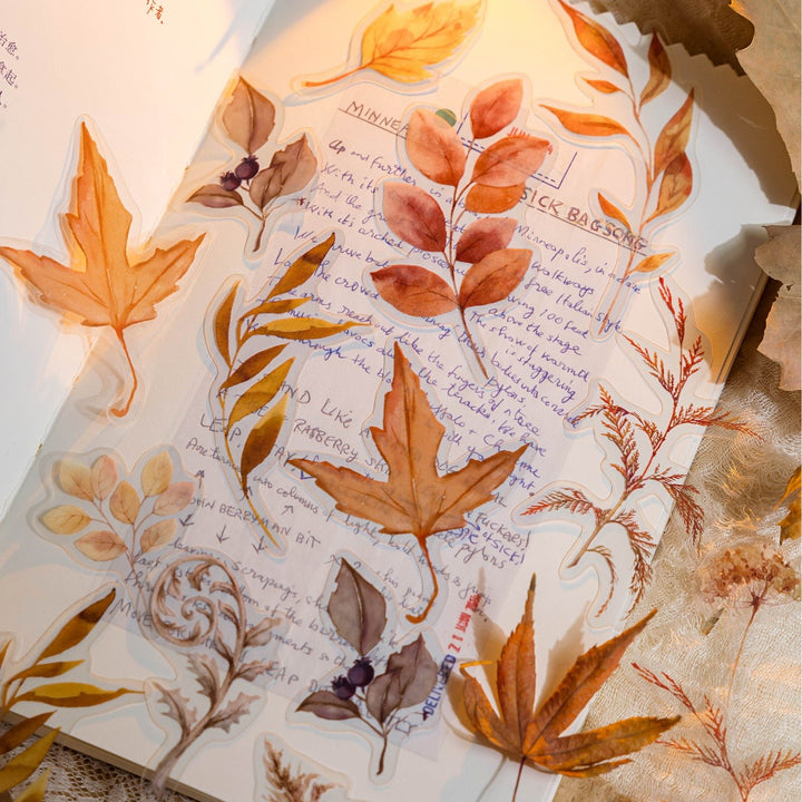 Botanical PET Stickers Plant Light Book background layering botanical scene