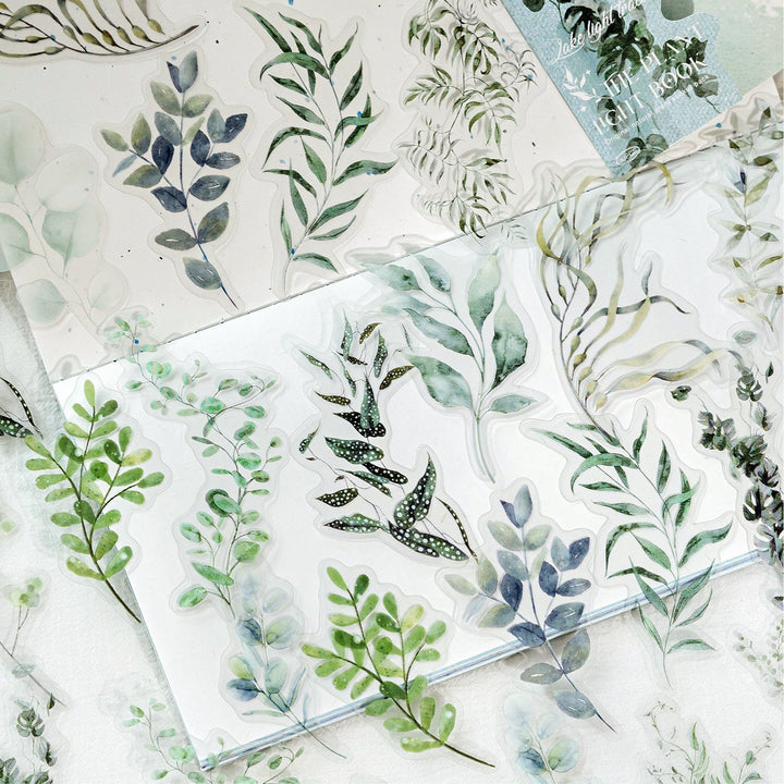 Botanical PET Stickers Plant Light Book foliage collection for notebook