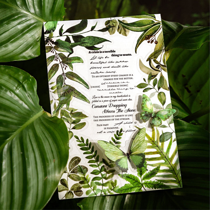 Botanical PET Stickers Plant Light Book nature style aesthetic paper