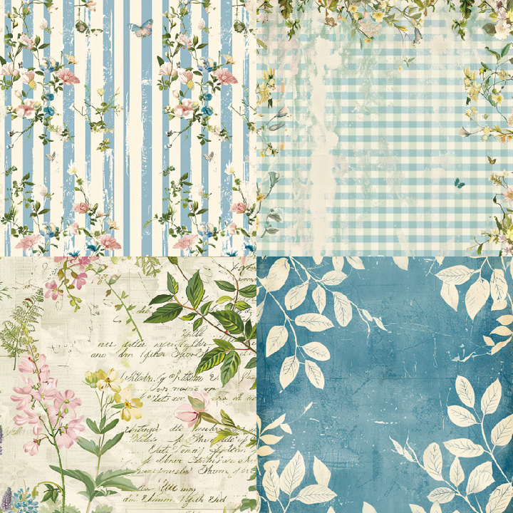 Botany Series Background Paper Retro Collage Ideal for Journal Decoration