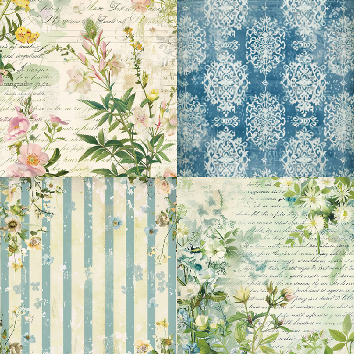 Botany Series Background Paper Retro Collage Style Vintage Paper