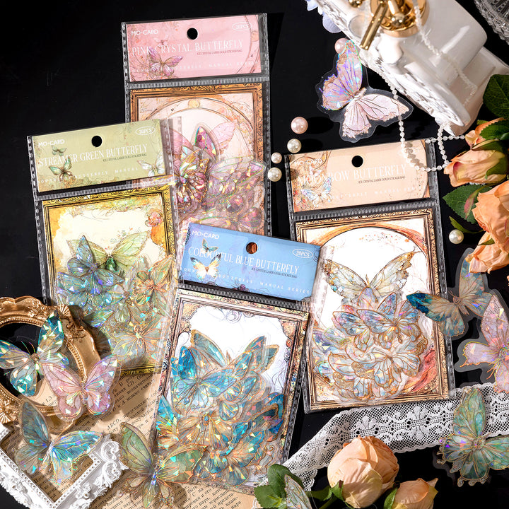 Boundless Butterfly Spectrum Vintage PET Stickers Iridescent Design Holographic Butterflies