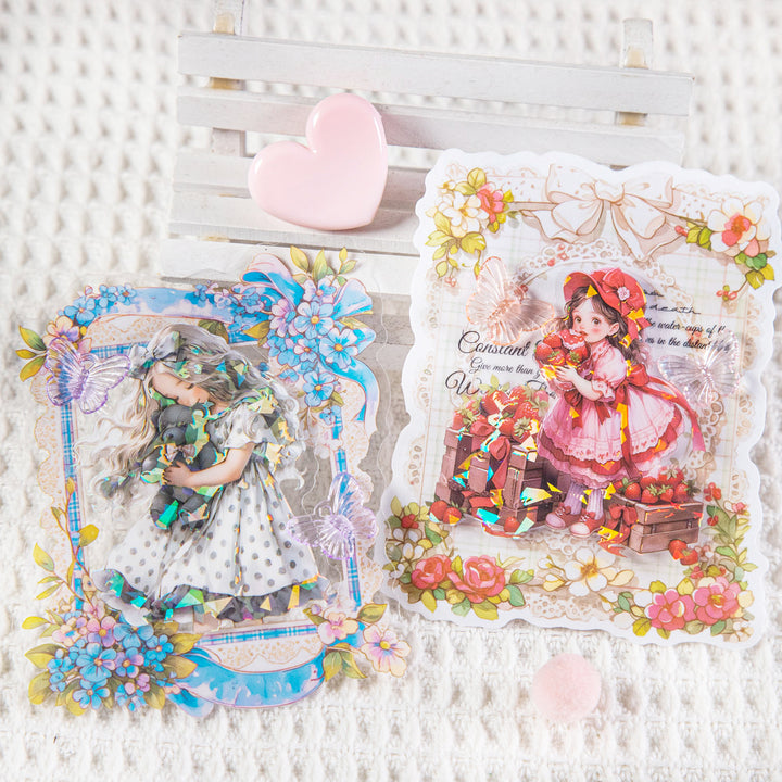 Bow Girl Cute PET Stickers Radiant Design for Personal Decoration