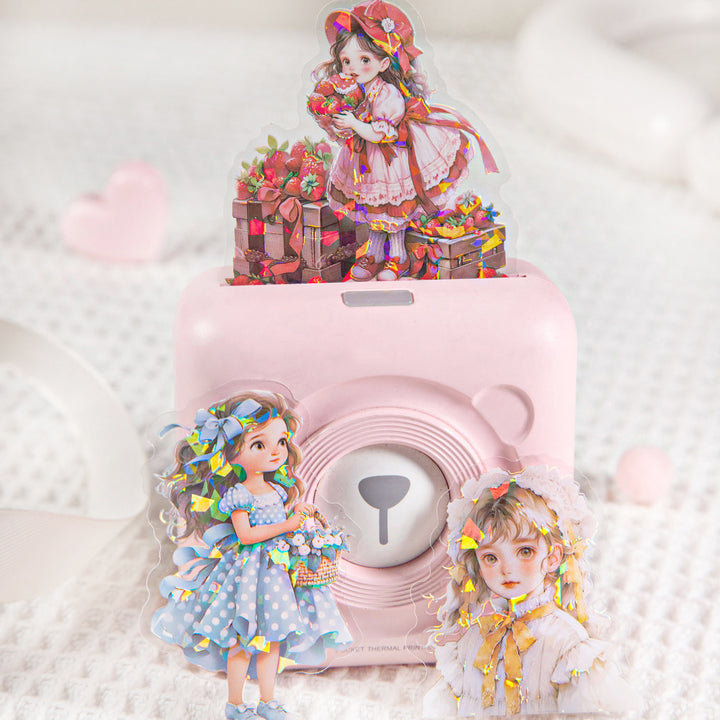 Bow Girl Cute PET Stickers Sweet Design and Ideal for Journals