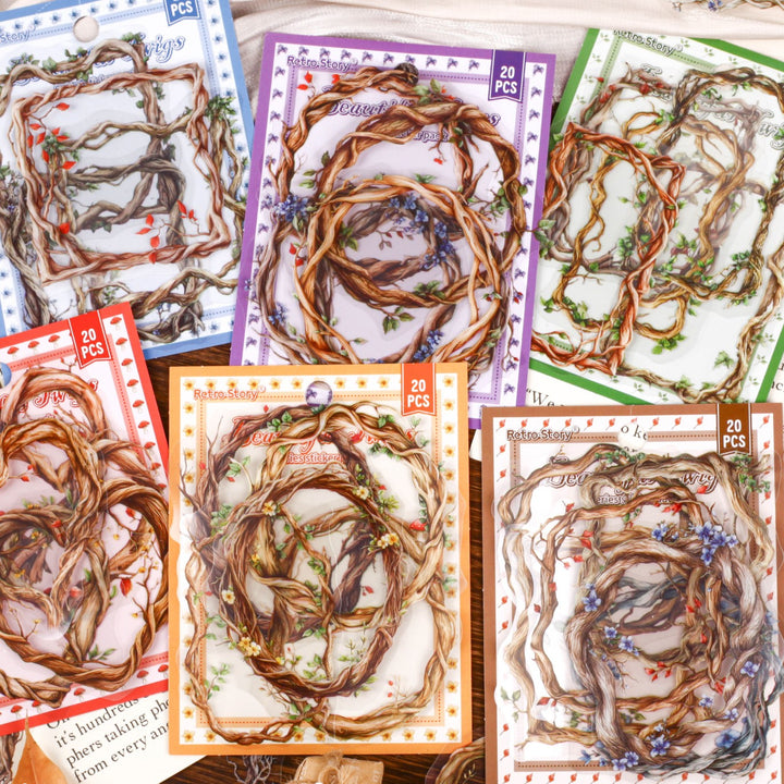 Branch Series PET Stickers Border Great for Diary Writing