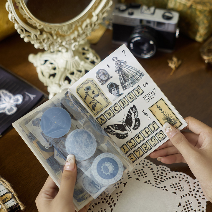 Bright tegy series Retro Flower Stickers for Journal Lovers