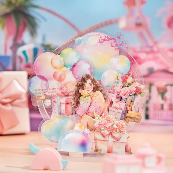 Bubble of Happiness PET Stickers Character Design Bubbles Romance DIY Vivid Stickers