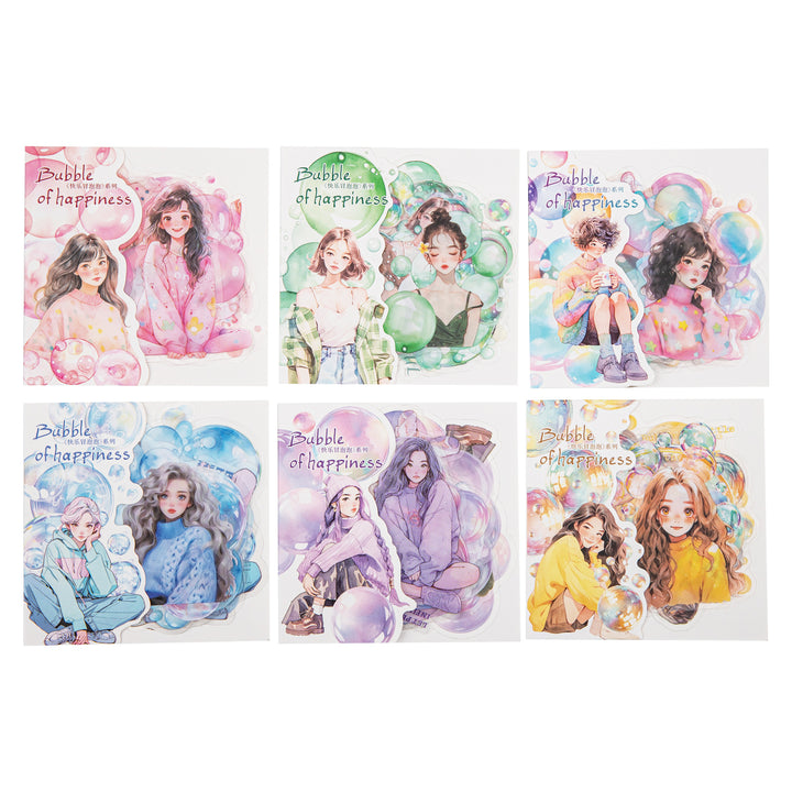 Bubble of Happiness PET Stickers Character Design Bubbles Romance DIY Vivid Stickers White Background