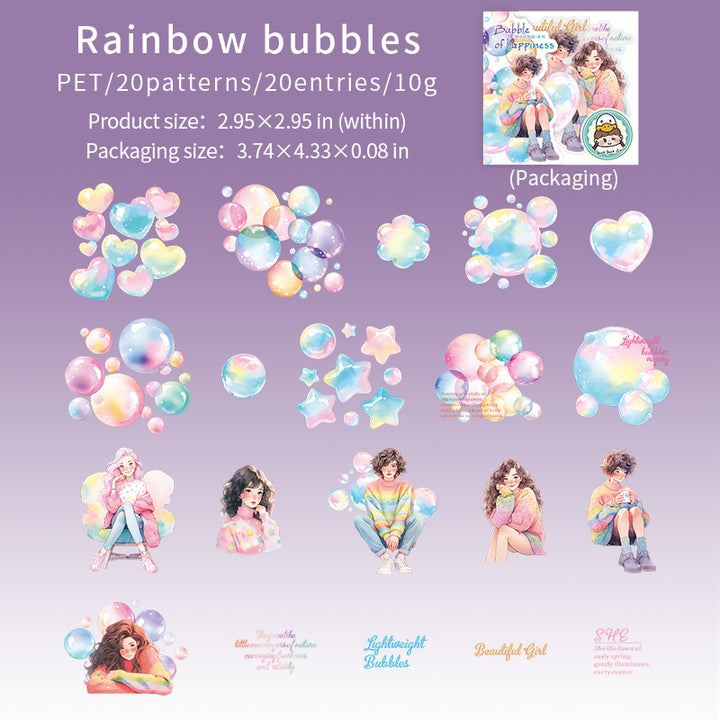 Bubble of Happiness Rainbow Bubbles DIY Vivid Stickers