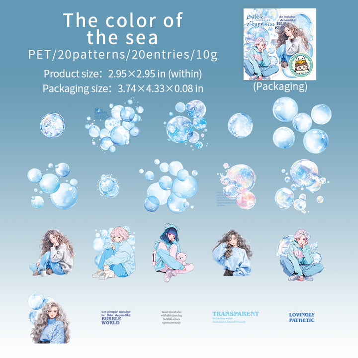 Bubble of Happiness The Color of the Sea Bubbles DIY Love Stickers