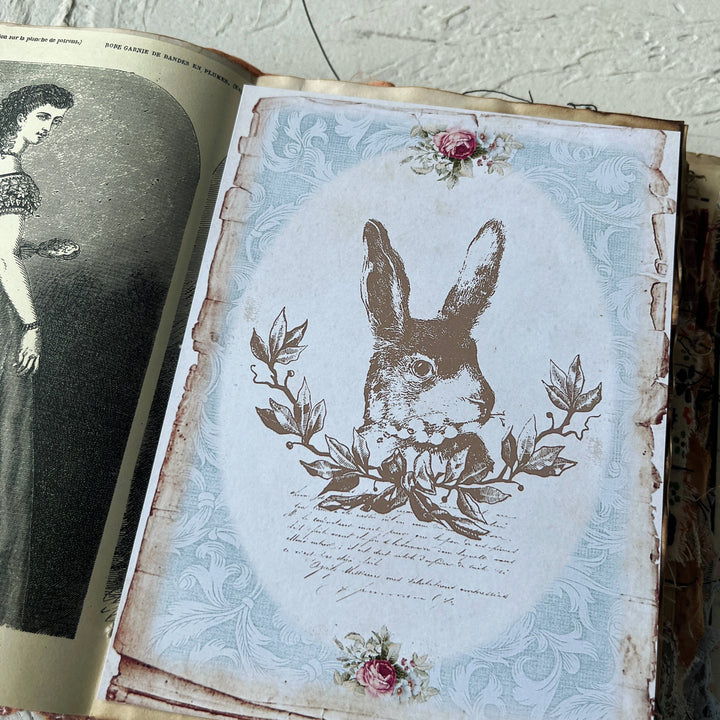 Bunny Forest Vintage Easter Background Paper