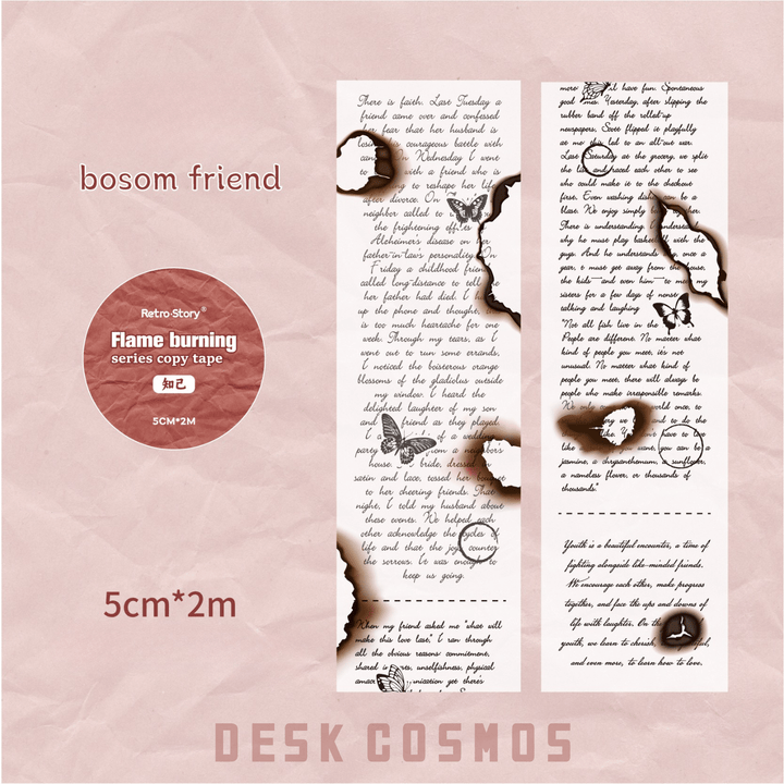 Burn Series Copywriting Tape Vintage Retro Washi Tape