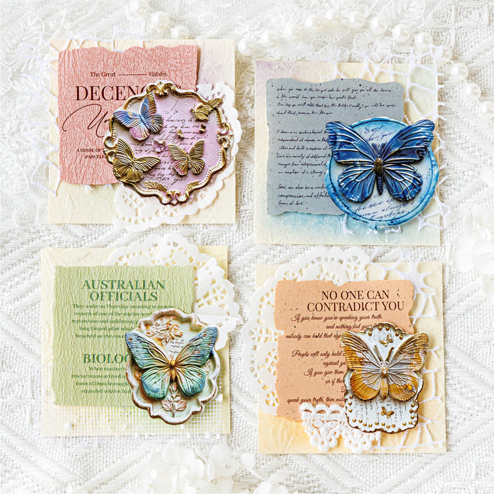Butterfly Email Series 3D Butterflies Embossed PVC Stickers Retro Style
