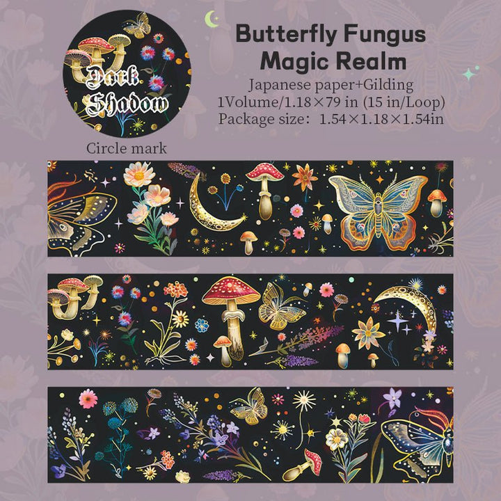 Dark Shadow Realm Butterfly Fungus Magic Realm gothic magical pattern