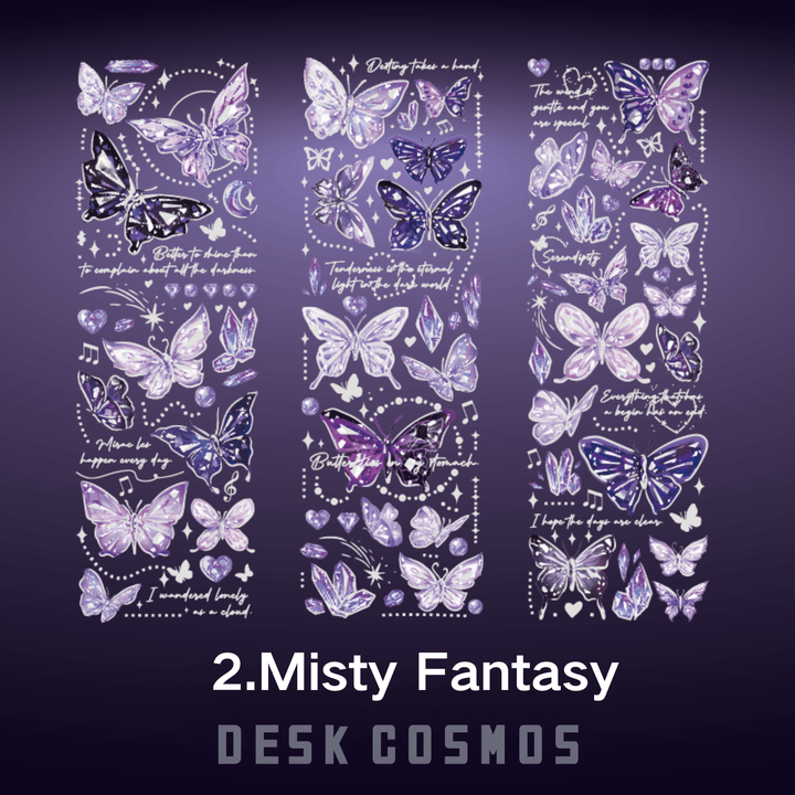 Butterfly Poem Series Misty Fantasy 3D Embossed Stickers Scrapbook Decor