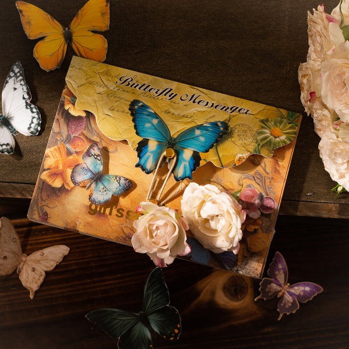 Butterfly messenger series vintage style butterfly background paper