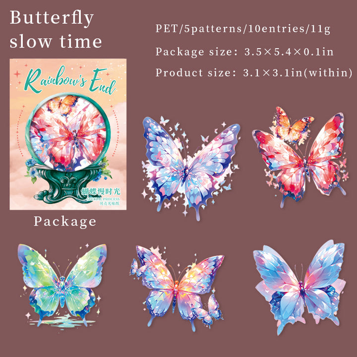 Butterfly Slow Time Shell Polishing Sticker – Whimsical charm for your journal