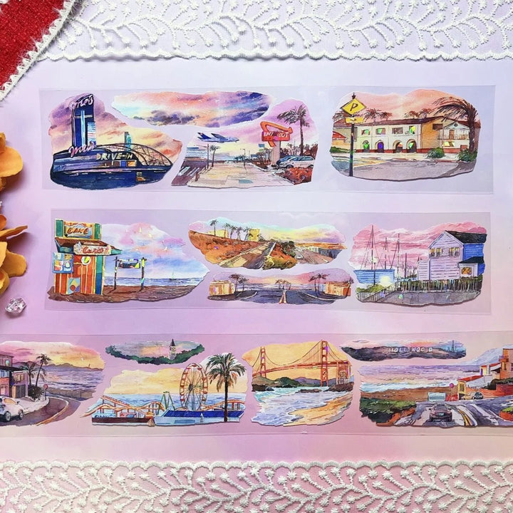 California Sunset PET Tapes Nature Travel Journal Perfect for Crafting
