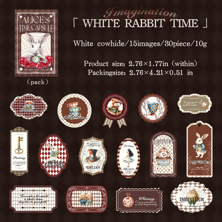 Cartoon PET Stickers Alice's Time Box Magic