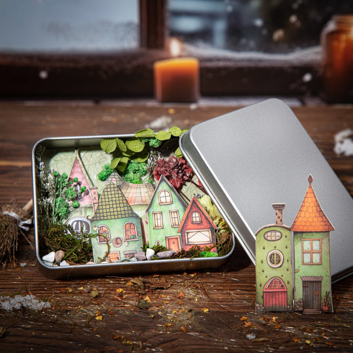 Cartoon Stickers Weird Cottage Retro Cottage Design Cardstock