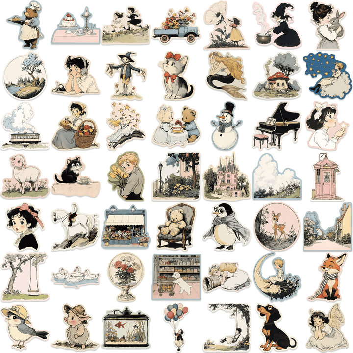 Cartoon World Stickers Retro Cartoon Stickers for Artistic Projects