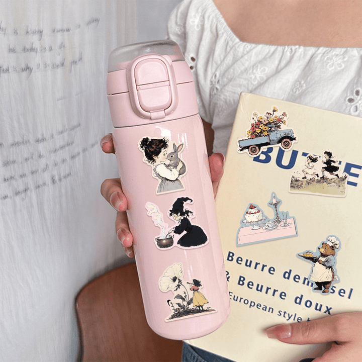 Cartoon World Stickers Waterproof Retro Cartoon Stickers for Decor