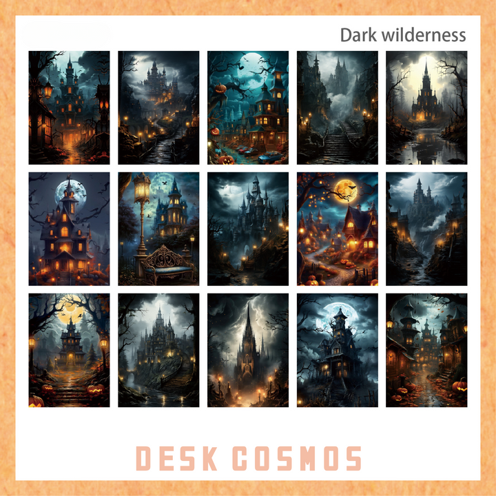 Castle Legend Series Dark Wilderness Haunted Castle Scrapbook Paper