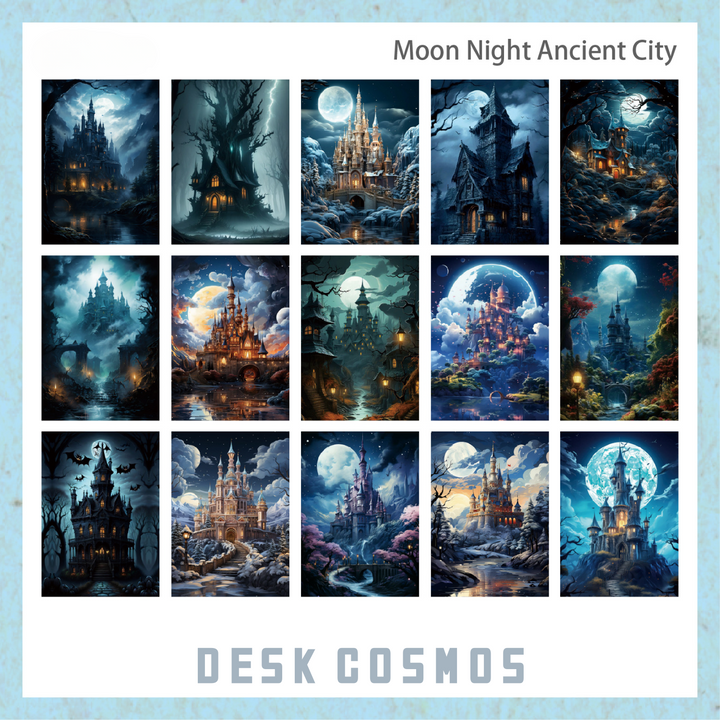 Castle Legend Series Moon Night Ancient City Mystic Gothic Paper