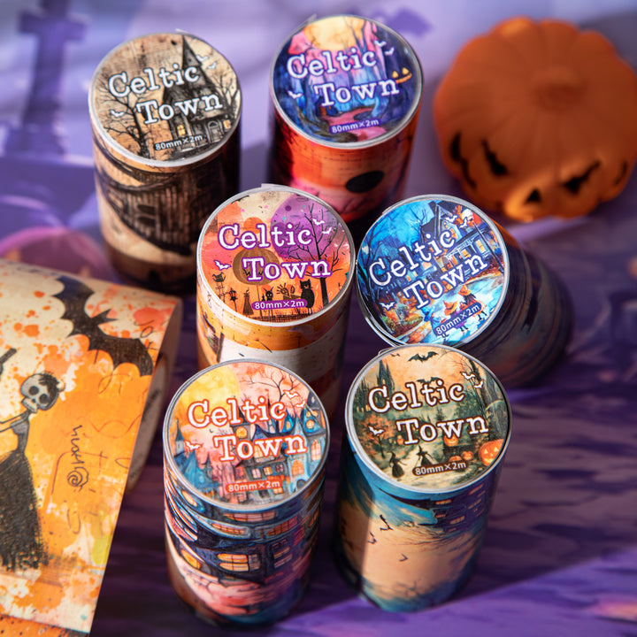 Celtic Town Gothic Halloween Washi Tape Decorative Roll Perfect for Collage