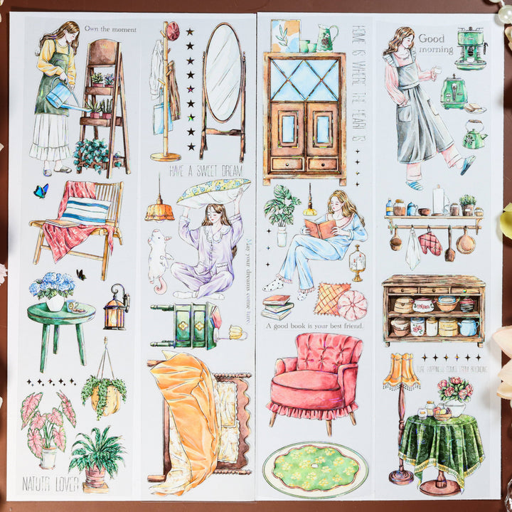 Character Tape Stay Home Diary Daily Life PET Journal