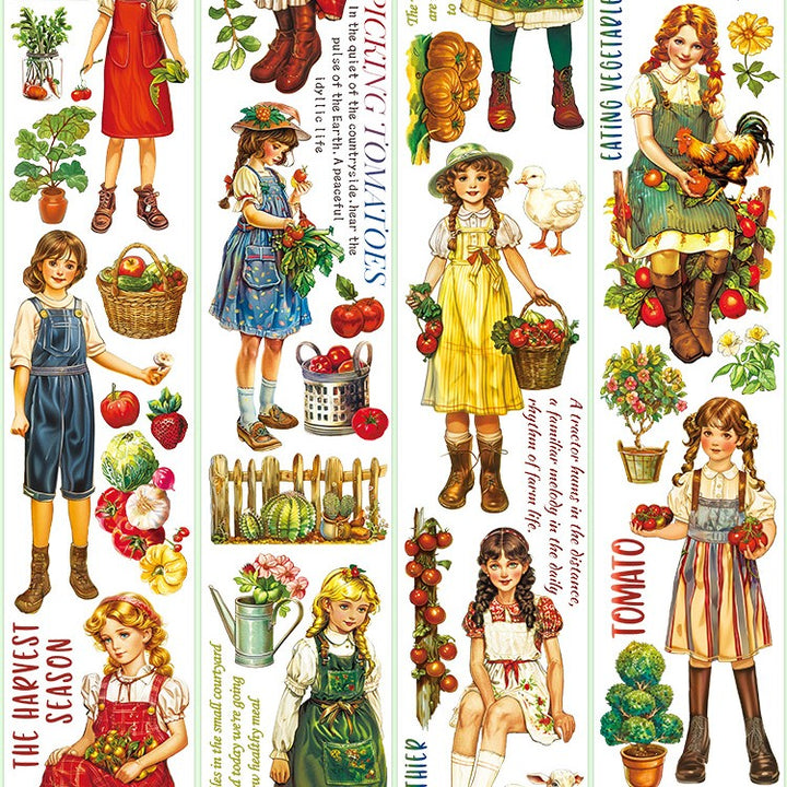 Charming Pastoral Pastoral Washi Tape Characters Design