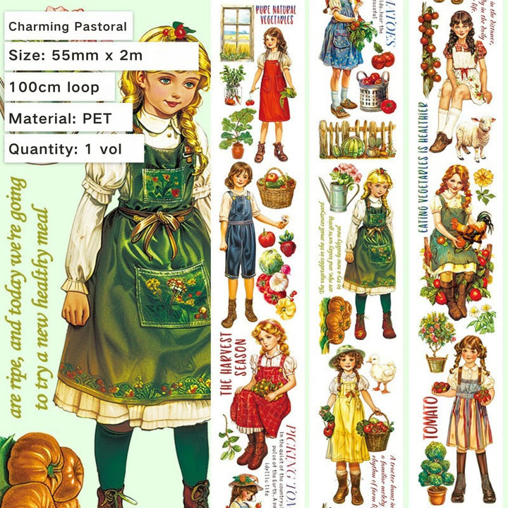 Charming Pastoral Pastoral Washi Tape Vintage Floral Pattern