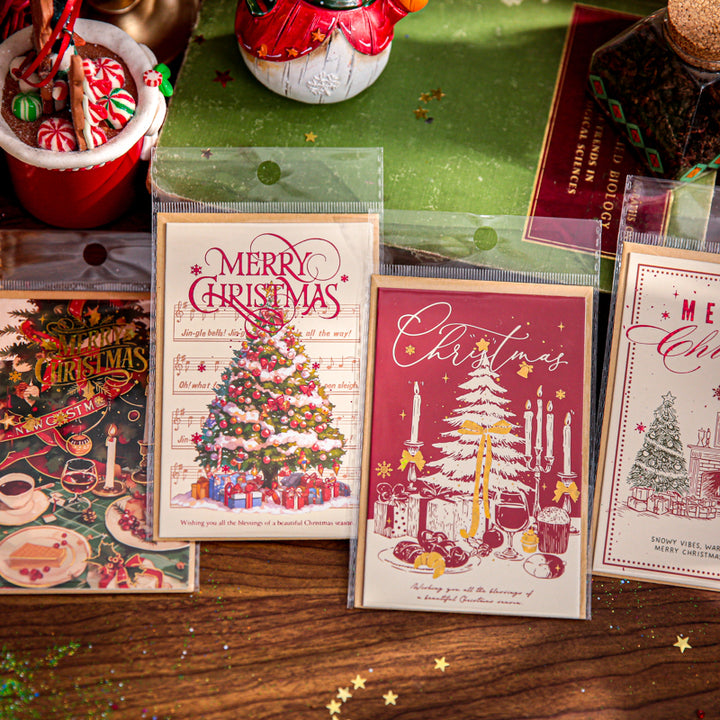 Christmas Candlelight Hymn Series Elegant Decorative Cards