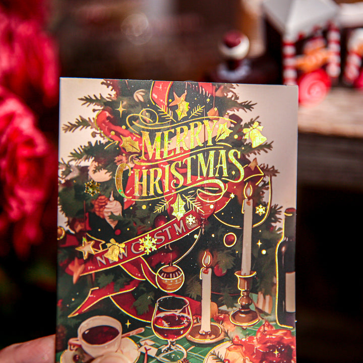Christmas Candlelight Hymn Series Holiday Party Decorative Greeting Cards Perfect for Scrapbook