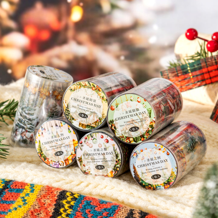 Christmas Day Christmas Scenery Tape Suitable for Junk Journal