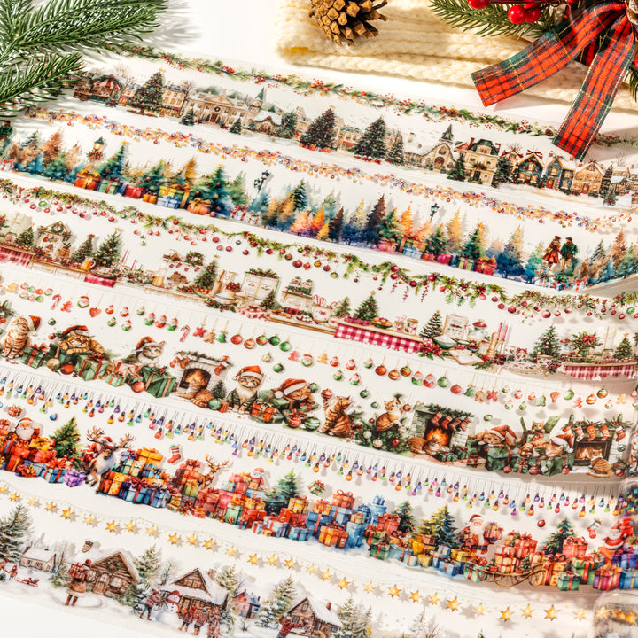 Christmas Day PET Tape Scenery Creation Suitable for Scrapbook