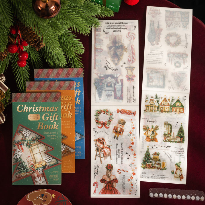 Christmas Gift Book PET Washi Stickers for DIY Planners