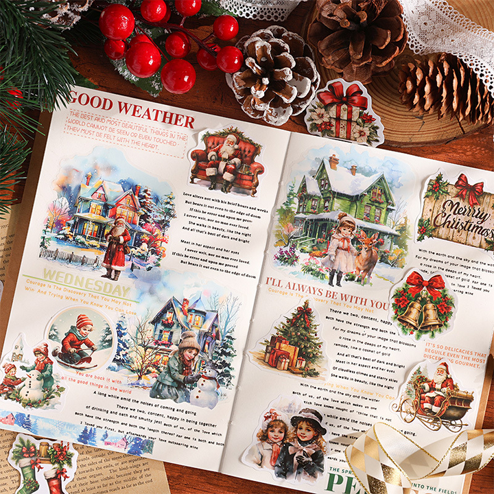 Christmas Starlight Christmas Tree Bells Wreath Stickers