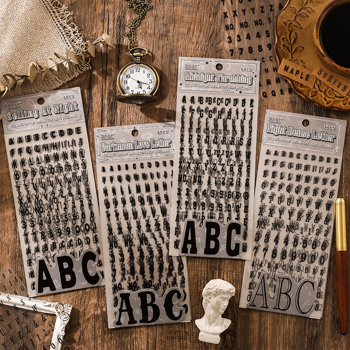Classic Letters PET Stickers scratch resistant ideal for craft lovers