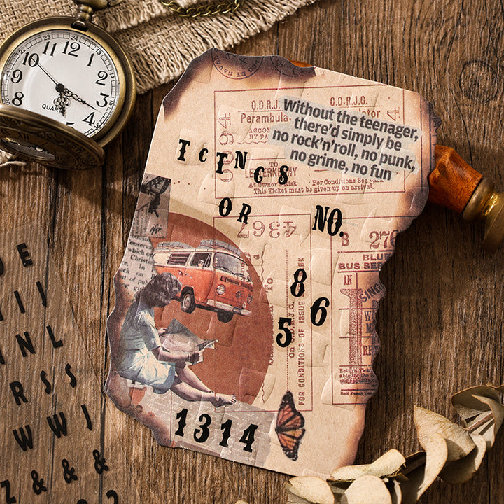 Classic Letters PET Stickers waterproof feature for mobile case decor