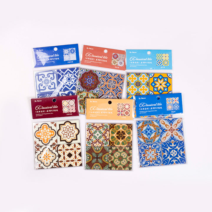 Classical Tiles Ethnic PET Material for Creative Projects