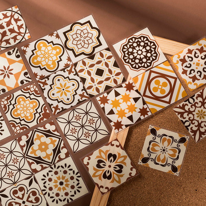 Classical Tiles Ethnic PET Stickers for Junk Journals