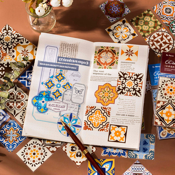 Classical Tiles PET Ethnic Material for Art Journals