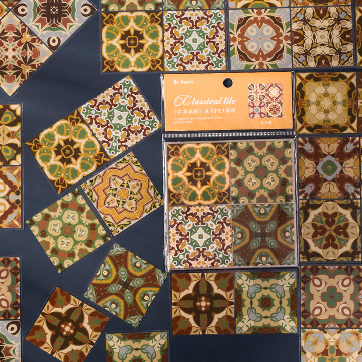 Classical Tiles PET Sticker Texture for DIY Crafts