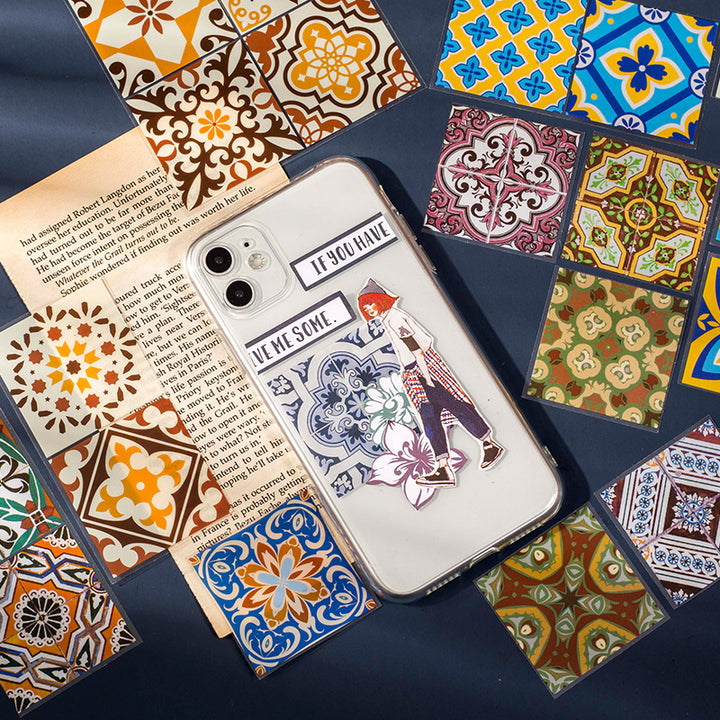 Classical Tiles PET Stickers Ethnic Style for Scrapbooking