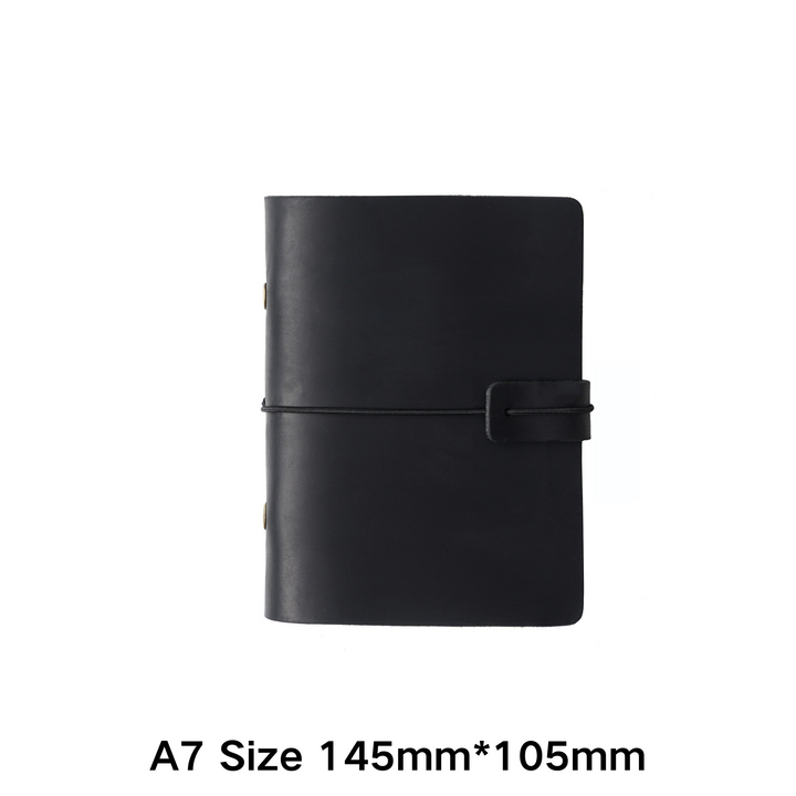 Classical Time Handmade Cowhide Planner Black A7